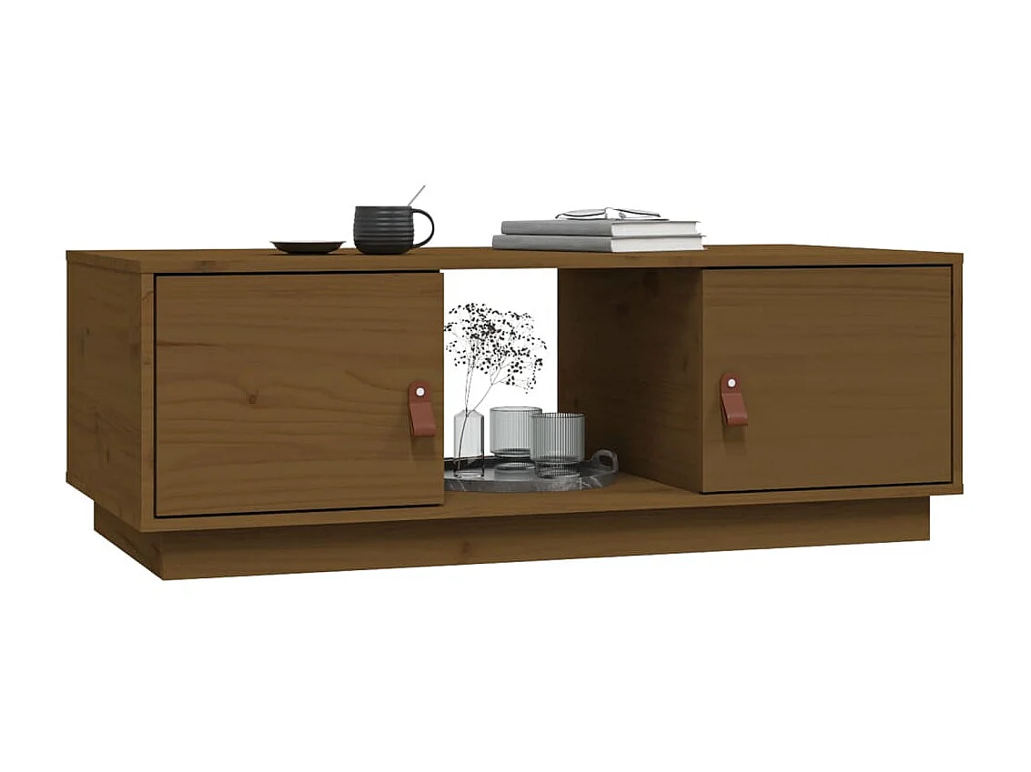 Couchtisch Beistelltisch Honigbraun 100x50x35 cm Massivholz Kiefer -MN69224