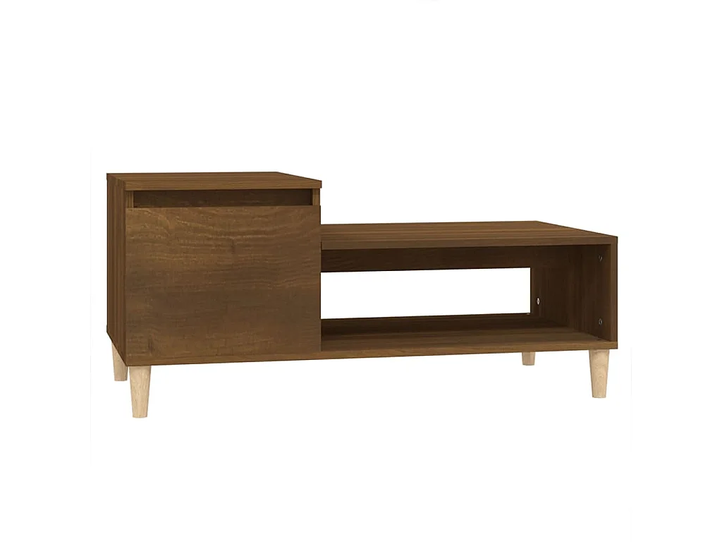 Couchtisch Braun Beistelltisch Eichen-Optik 100x50x45 cm Holzwerkstoff -MN23704
