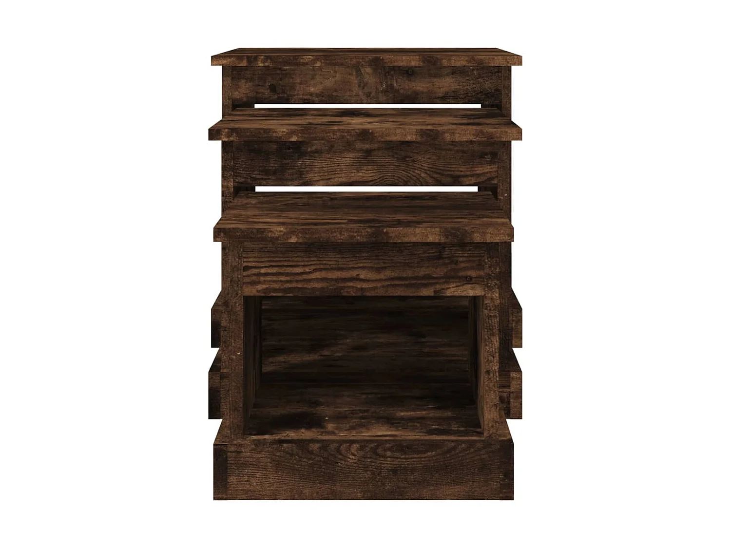 3er-Set Couchtische Beistelltisch Räuchereiche Holzwerkstoff -MN65636