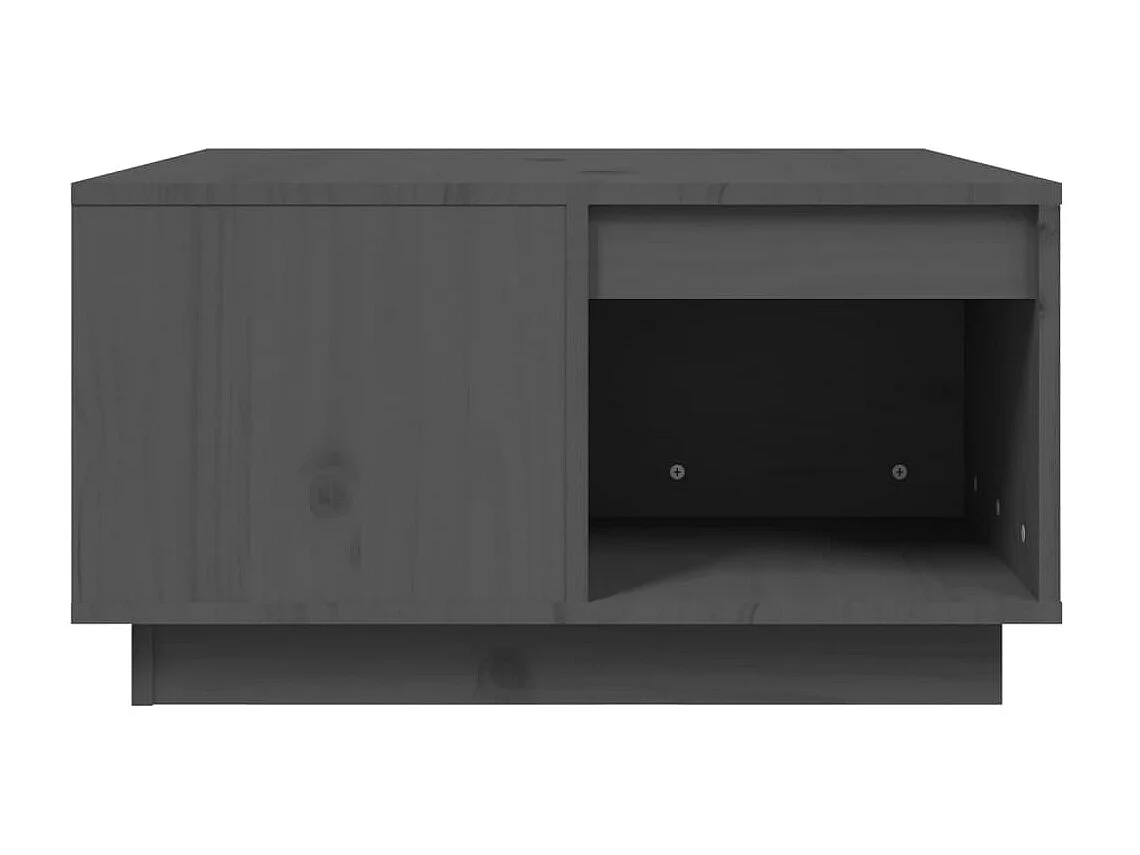 Couchtisch Beistelltisch Grau 60x61x32,5 cm Massivholz Kiefer -MN25024