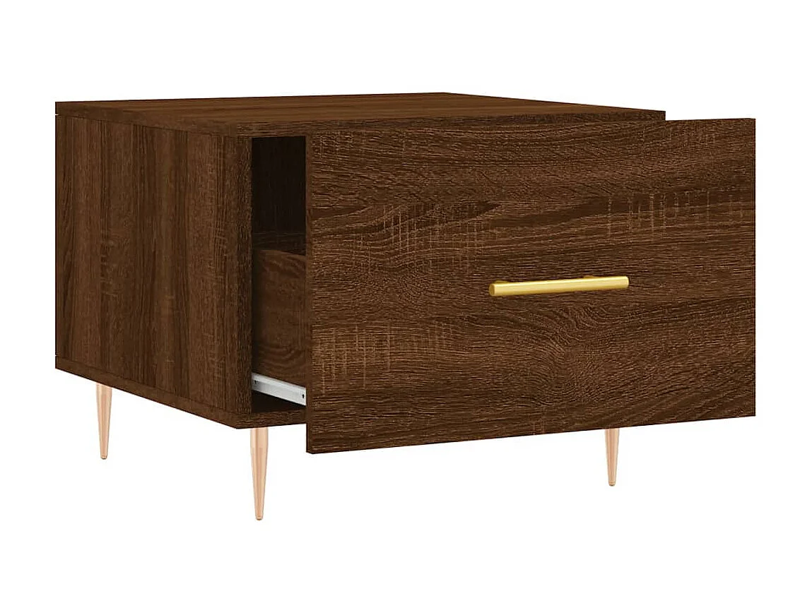 Couchtisch Braun Beistelltisch Eichen-Optik 50x50x40 cm Holzwerkstoff -MN78921