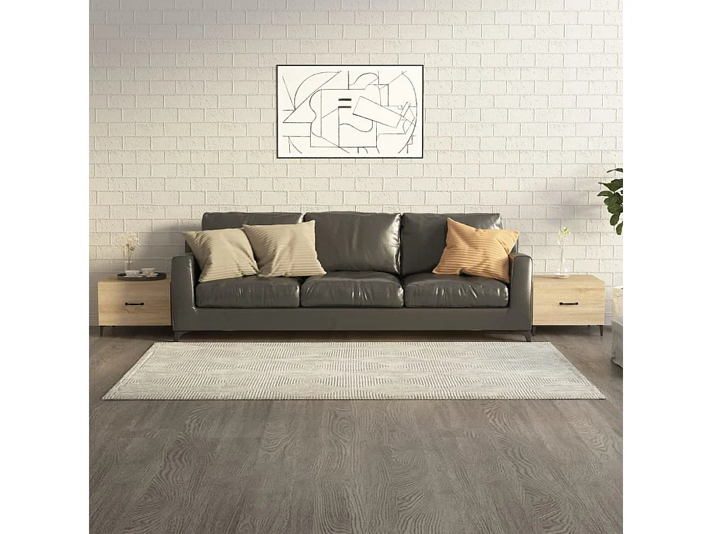 2er-Set Beistelltisch Couchtische mit Metallbeinen Sonoma-Eiche 50x50x40 cm -MN65134