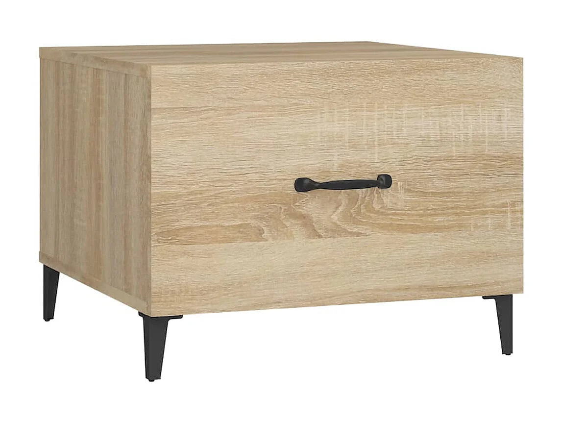 2er-Set Beistelltisch Couchtische mit Metallbeinen Sonoma-Eiche 50x50x40 cm -MN65134