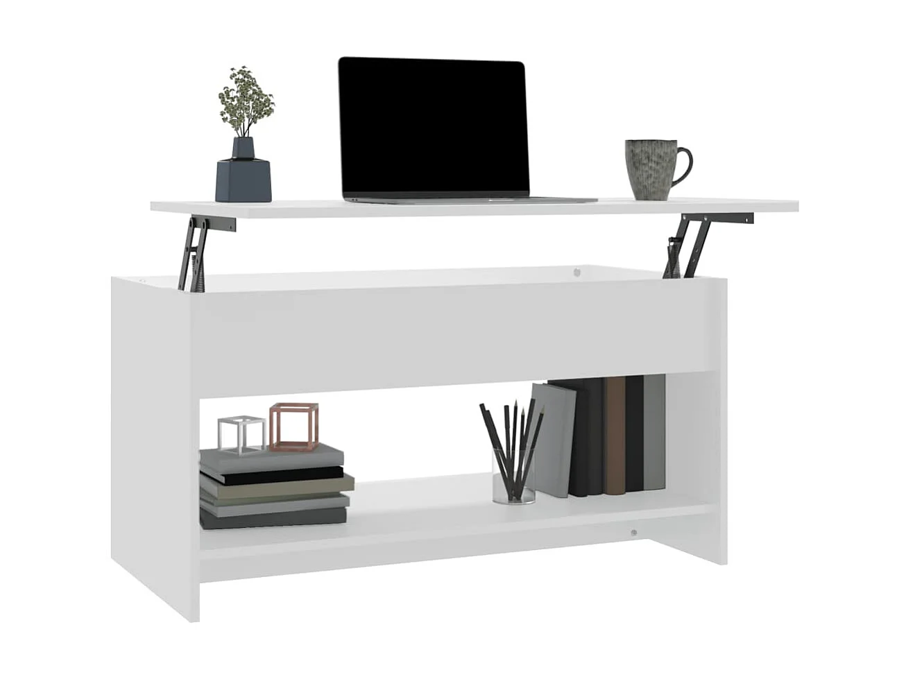 Couchtisch Beistelltisch Weiß 102x50x52,5 cm Holzwerkstoff -MN87375