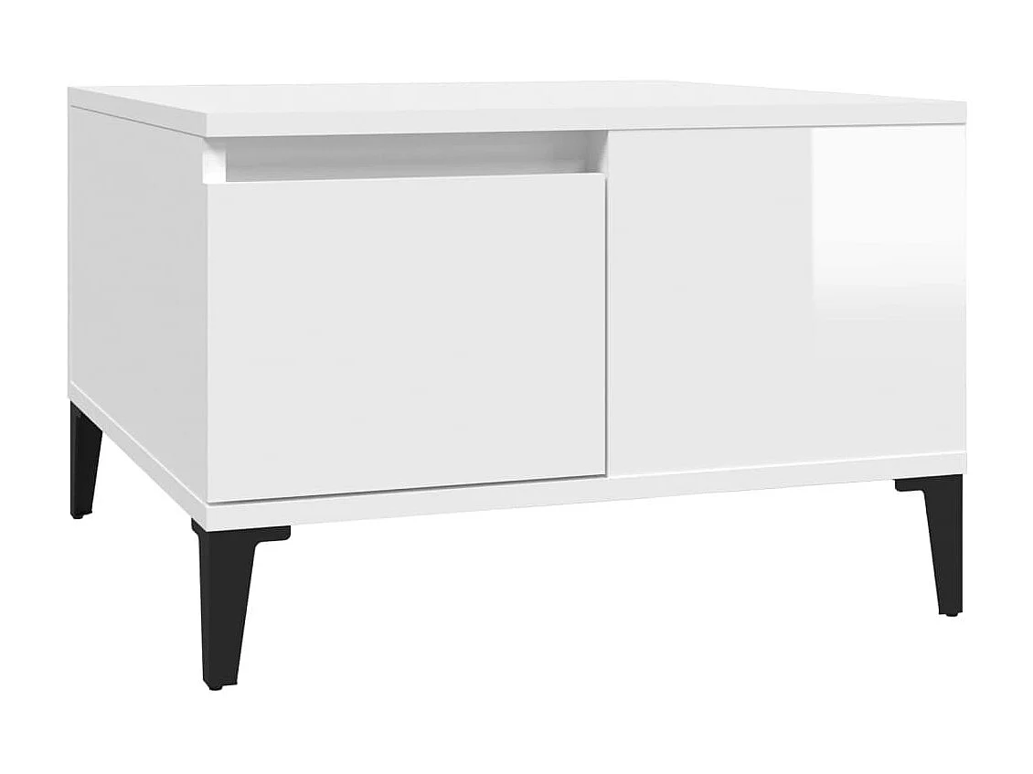 Couchtisch Beistelltisch Hochglanz-Weiß 55x55x36,5 cm Holzwerkstoff -MN12645