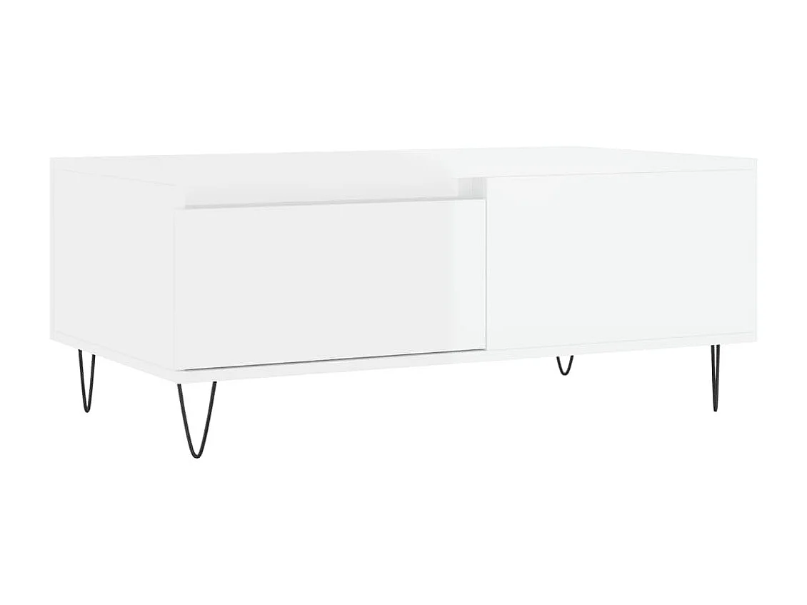 Couchtisch Beistelltisch Hochglanz-Weiß 90x50x36,5 cm Holzwerkstoff -MN54127