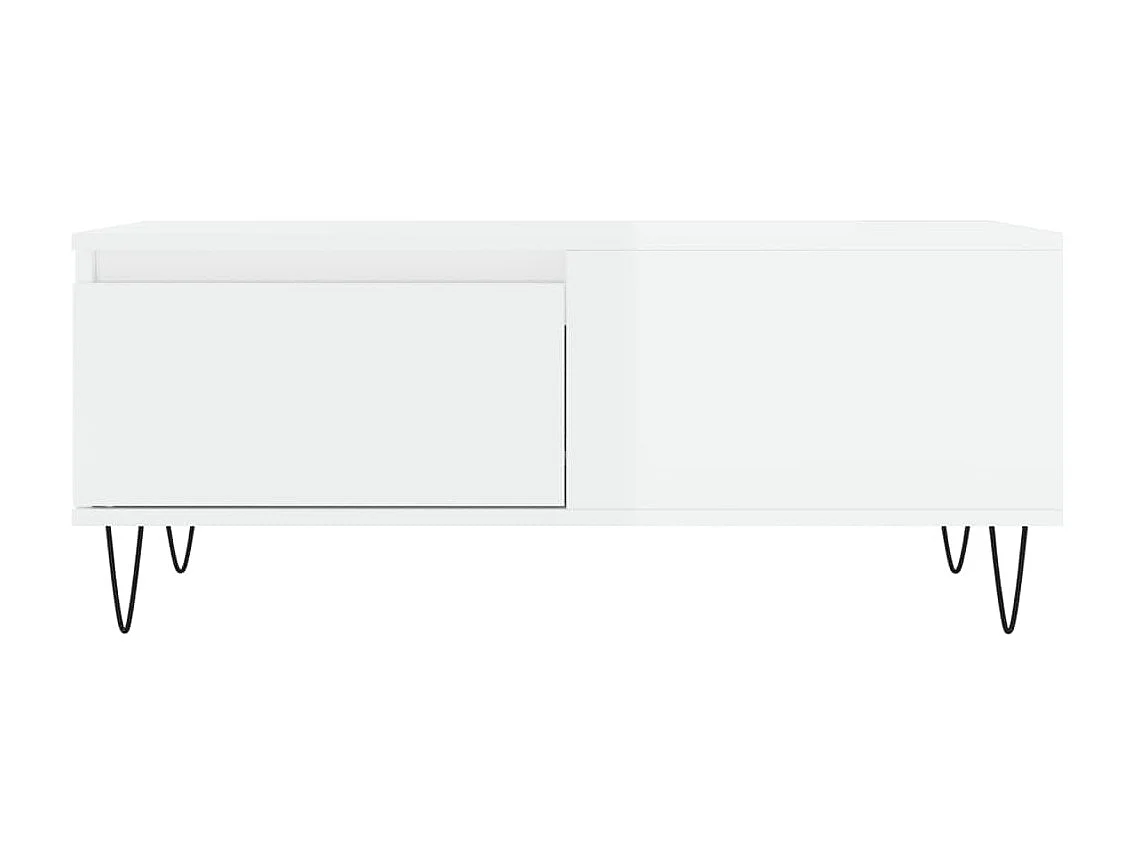 Couchtisch Beistelltisch Hochglanz-Weiß 90x50x36,5 cm Holzwerkstoff -MN54127