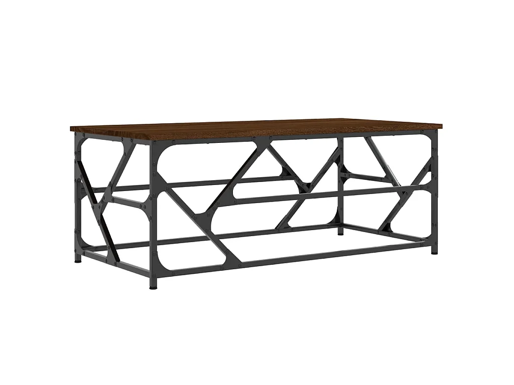 Couchtisch Braun Beistelltisch Eichen-Optik 100x50x40 cm Holzwerkstoff -MN15563