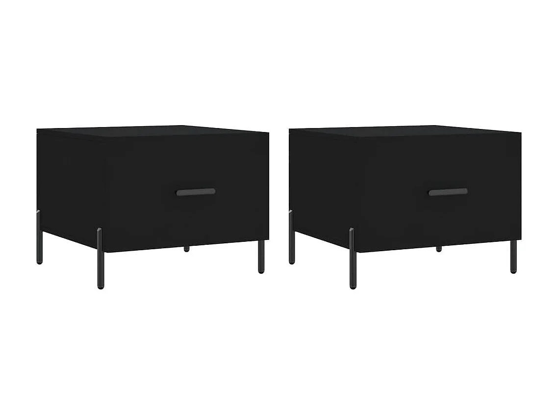 2er-Set Couchtische Beistelltisch Schwarz 50x50x40 cm Holzwerkstoff -MN81011