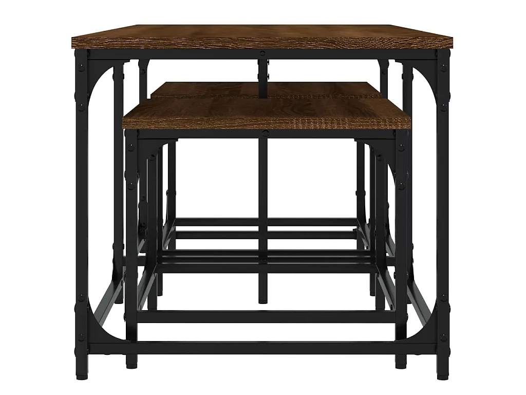 3er-Set Satztische Couchtische Braun Eichen-Optik Holzwerkstoff -MN18208