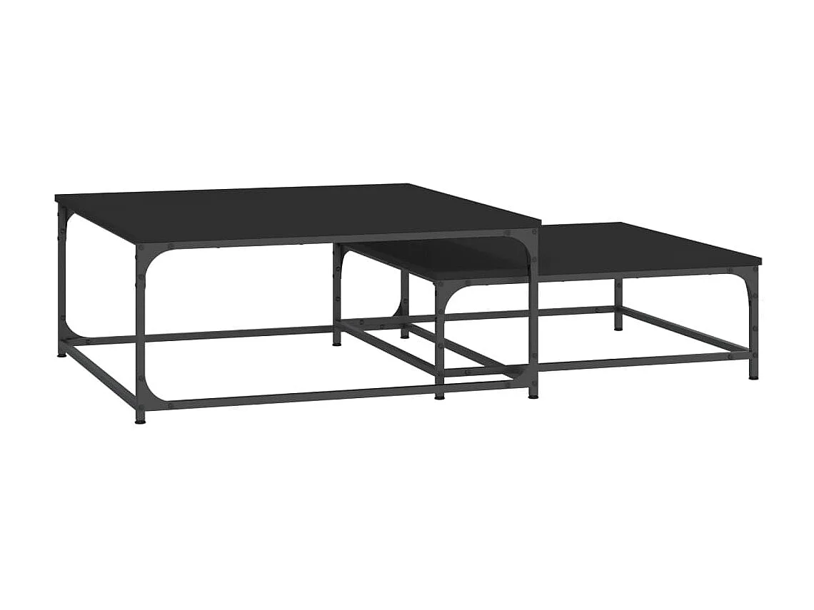 2er-Set Satztische Couchtische Schwarz Holzwerkstoff -MN58114