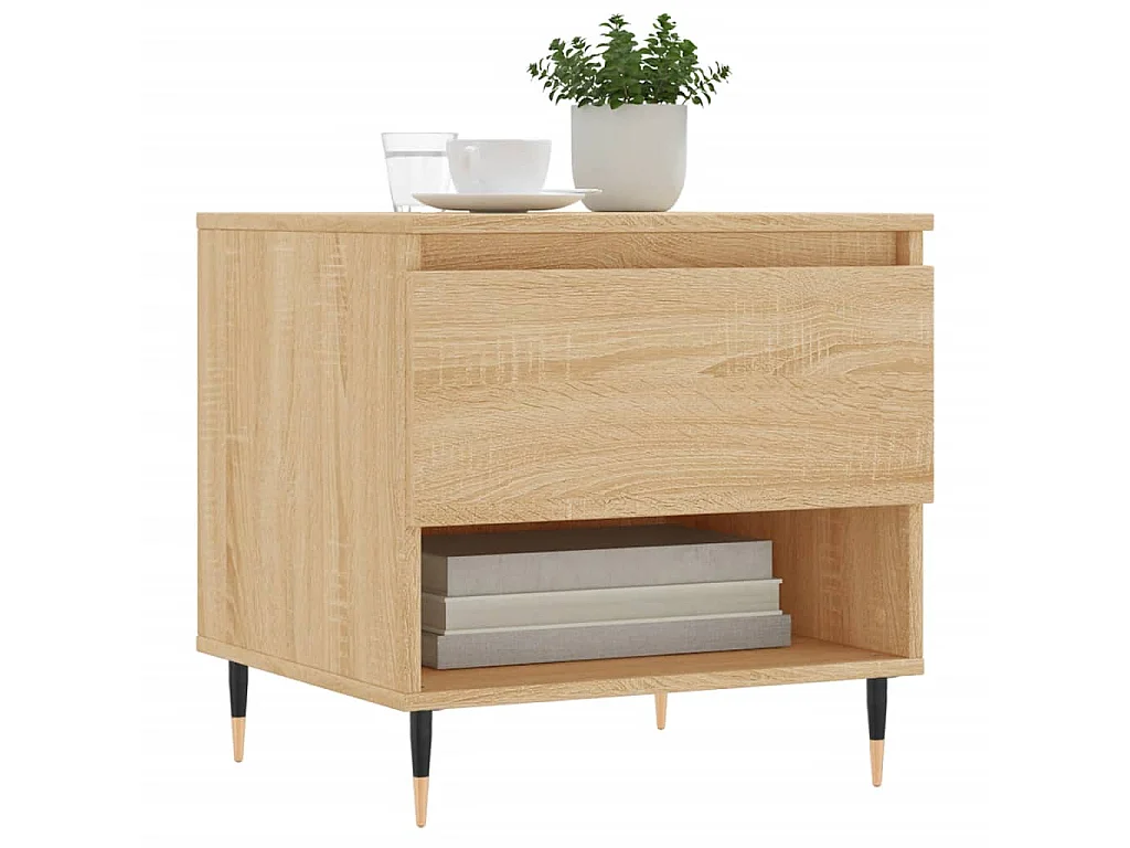 2er-Set Couchtische Beistelltisch Sonoma-Eiche 50x46x50 cm Holzwerkstoff -MN83159