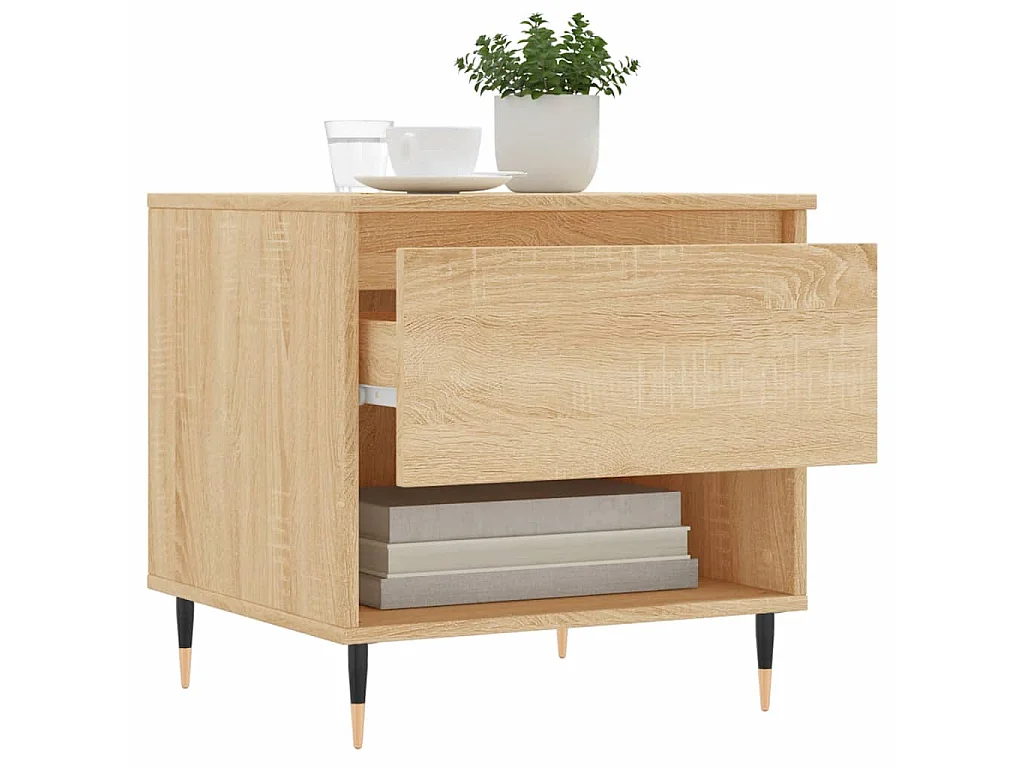 2er-Set Couchtische Beistelltisch Sonoma-Eiche 50x46x50 cm Holzwerkstoff -MN83159