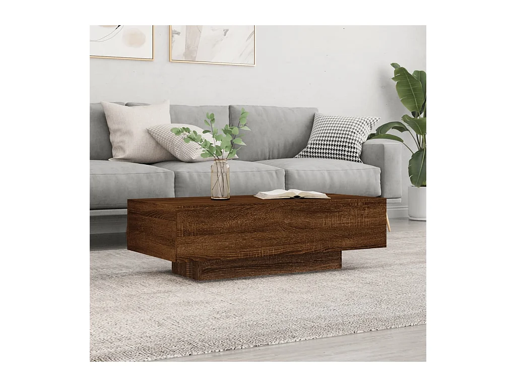 Couchtisch Braun Beistelltisch Eichen-Optik 100x49,5x31 cm Holzwerkstoff -MN17389