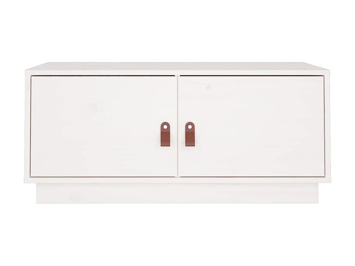 Couchtisch Beistelltisch Weiß 80x50x35 cm Massivholz Kiefer -MN78710