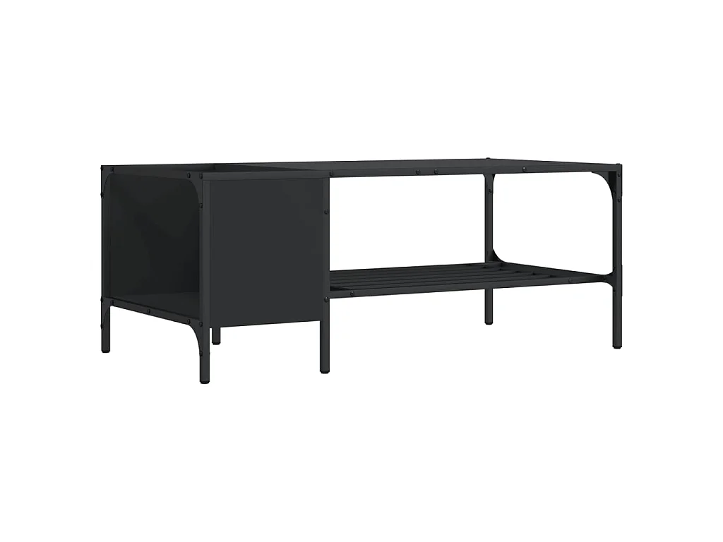 Couchtisch Beistelltisch mit Regal Schwarz 100x51x40 cm Holzwerkstoff -MN34117
