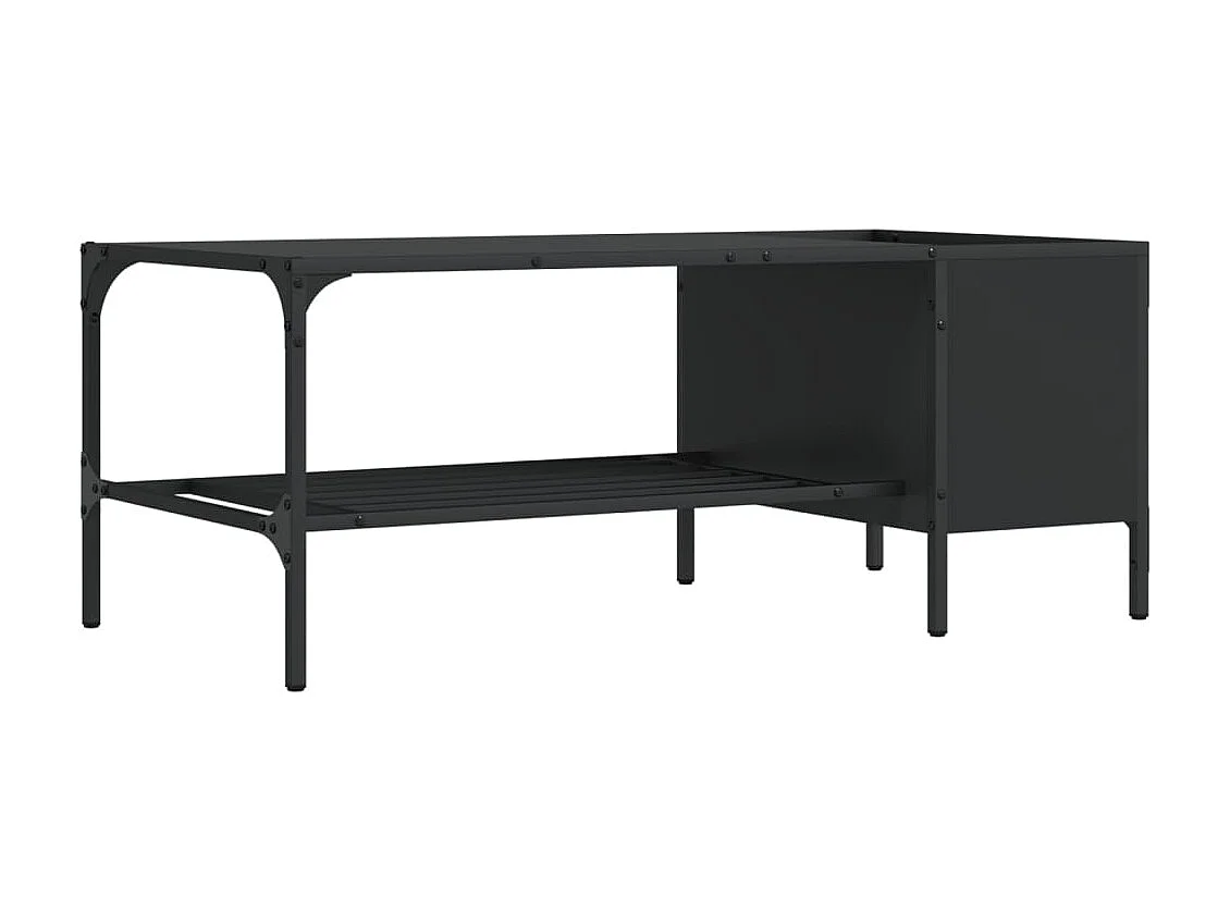 Couchtisch Beistelltisch mit Regal Schwarz 100x51x40 cm Holzwerkstoff -MN34117