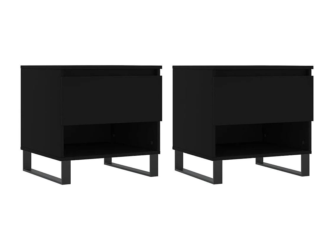 2er-Set Couchtische Beistelltisch Schwarz 50x46x50 cm Holzwerkstoff -MN67024