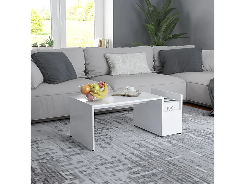 Couchtisch Beistelltisch Weiß 90x45x35 cm Holzwerkstoff -MN49503