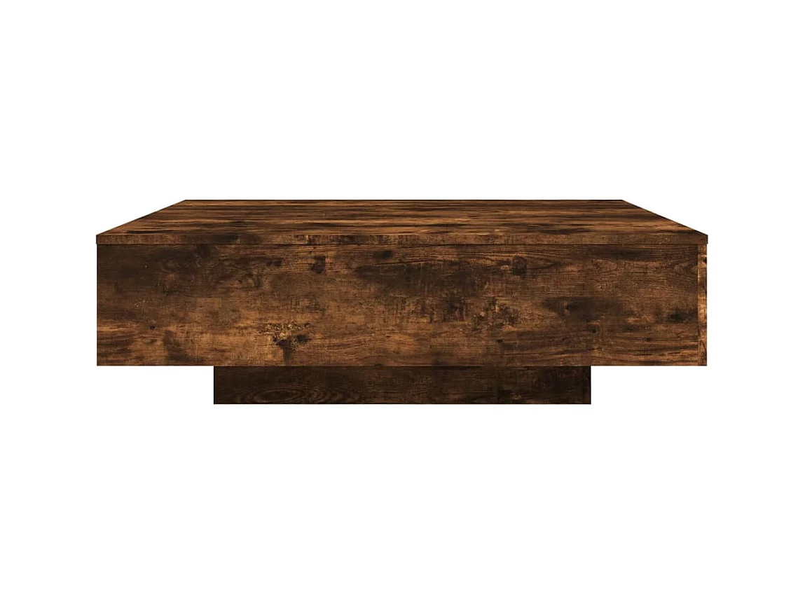 Couchtisch Beistelltisch mit LED-Leuchten Räuchereiche 100x100x31 cm -MN36252