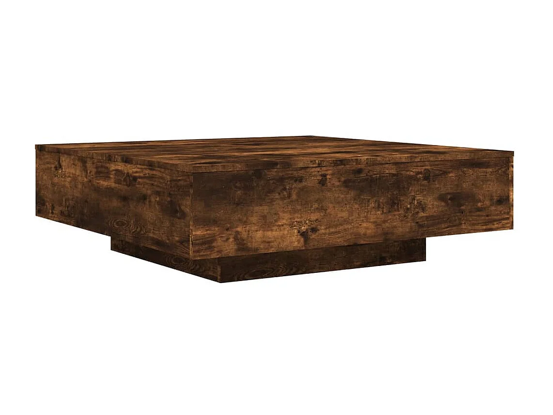 Couchtisch Beistelltisch mit LED-Leuchten Räuchereiche 100x100x31 cm -MN36252