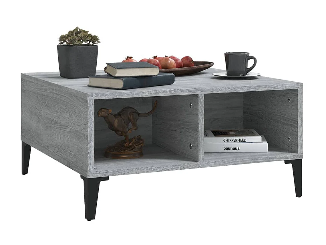 Couchtisch Beistelltisch Grau Sonoma 60x60x30 cm Holzwerkstoff -MN86766