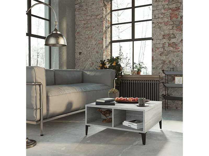 Couchtisch Beistelltisch Grau Sonoma 60x60x30 cm Holzwerkstoff -MN86766