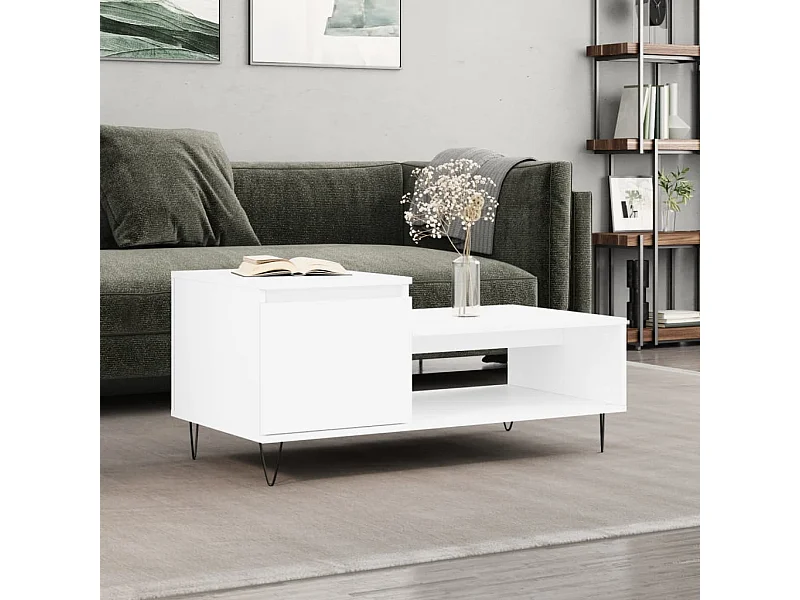 Couchtisch Beistelltisch Weiß 100x50x45 cm Holzwerkstoff -MN79963