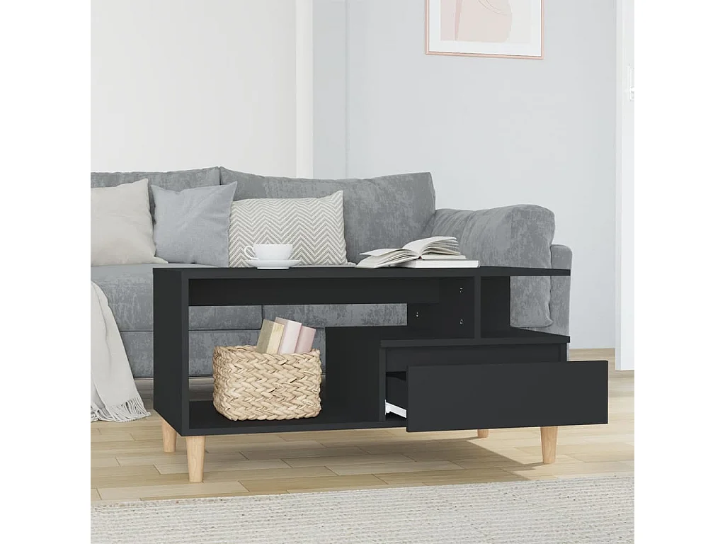Couchtisch Beistelltisch Schwarz 90x49x45 cm Holzwerkstoff -MN11810