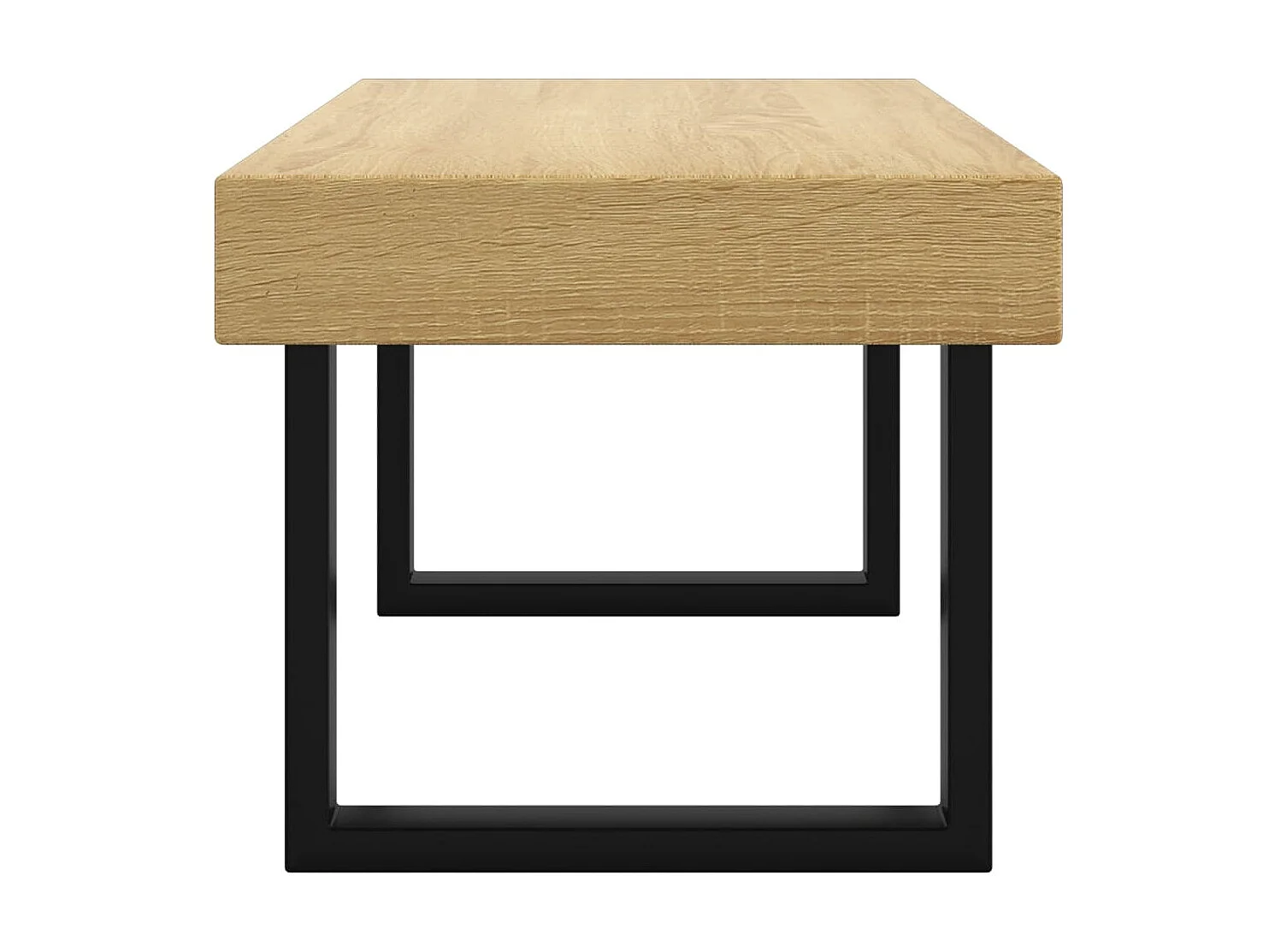 Couchtisch Beistelltisch Hellbraun und Schwarz 90x45x40 cm MDF und Eisen -MN56503