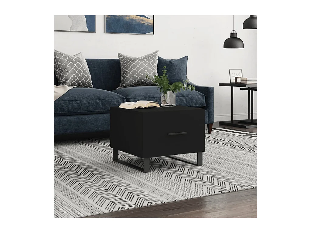 Couchtisch Beistelltisch Schwarz 50x50x40 cm Holzwerkstoff -MN15286