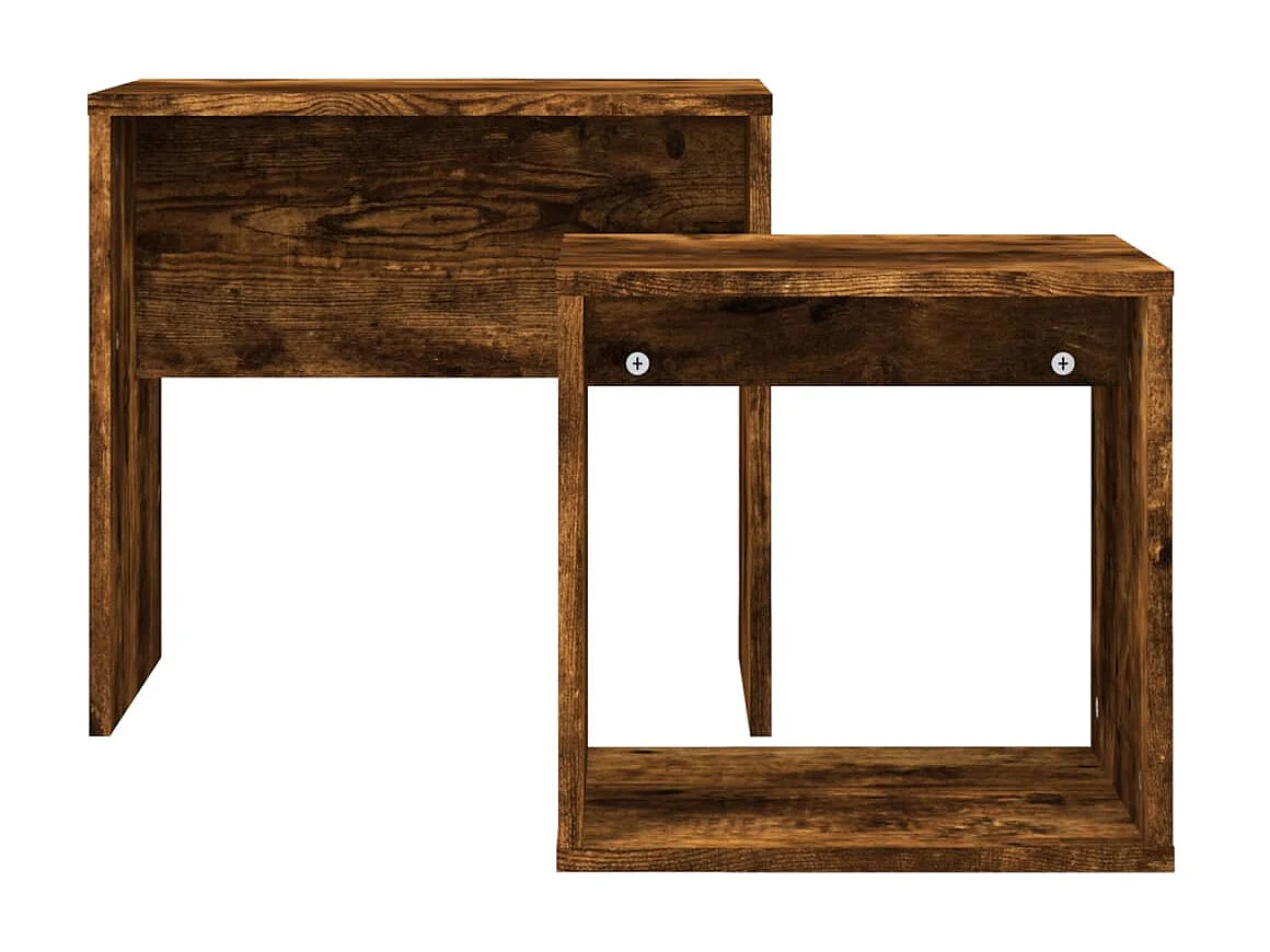 2er-Set Satztische Couchtische Räuchereiche Holzwerkstoff -MN96913