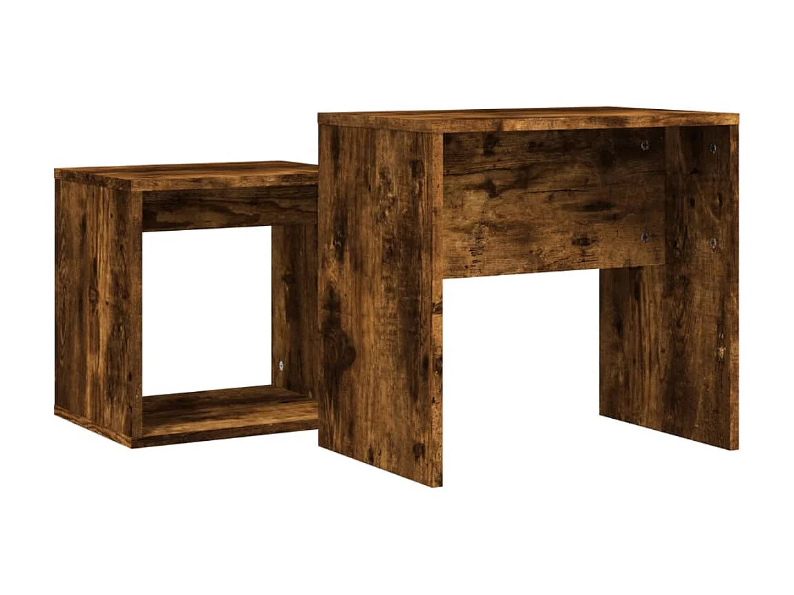 2er-Set Satztische Couchtische Räuchereiche Holzwerkstoff -MN96913