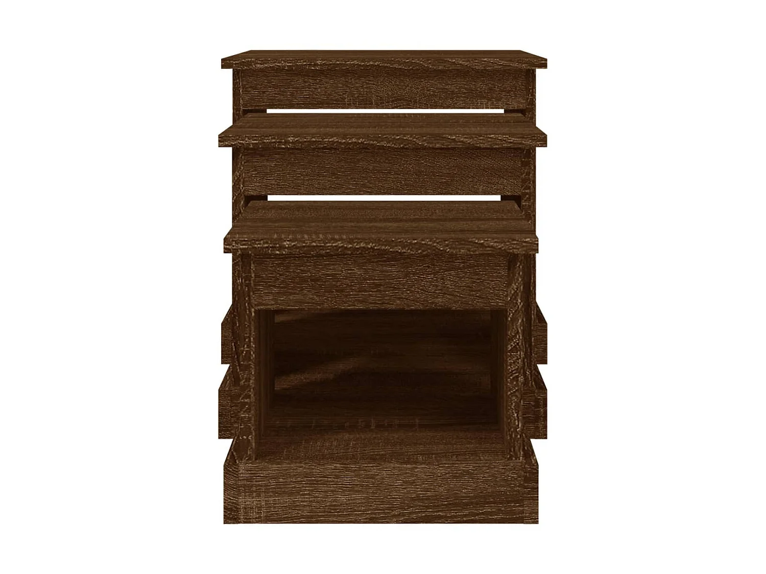 3er-Set Couchtische Beistelltisch Braun Eichen-Optik Holzwerkstoff -MN37343