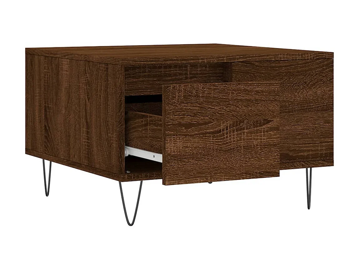 Couchtisch Braun Beistelltisch Eichen-Optik 55x55x36,5 cm Holzwerkstoff -MN98324