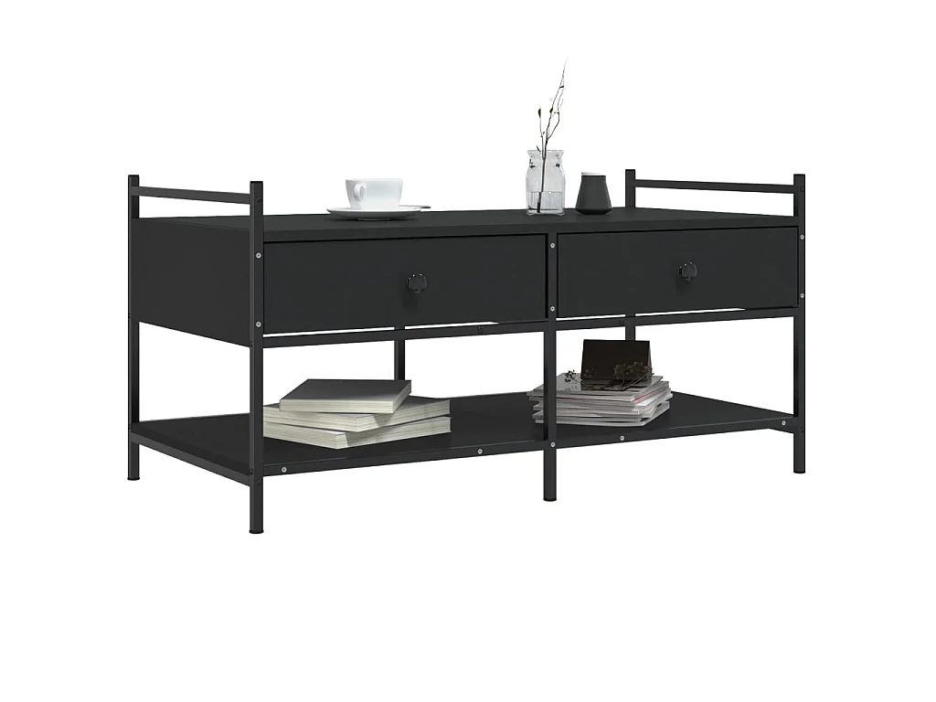 Couchtisch Beistelltisch Schwarz 99x50x50 cm Holzwerkstoff -MN94966