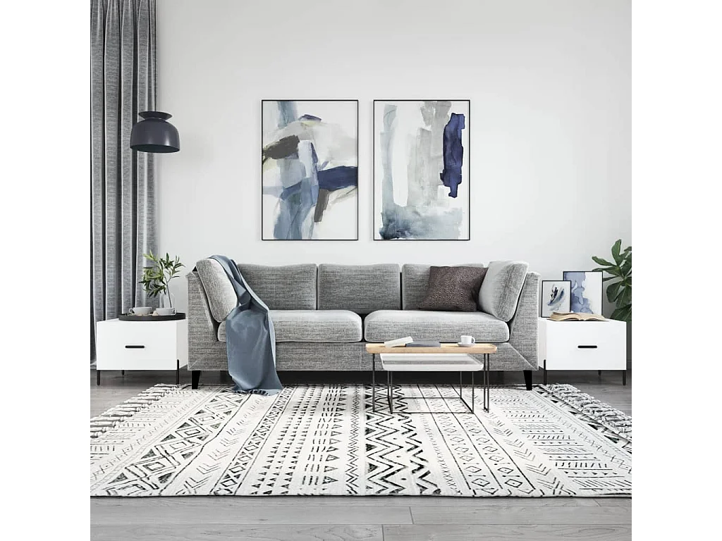 2er-Set Couchtische Beistelltisch Weiß 50x50x40 cm Holzwerkstoff -MN51142