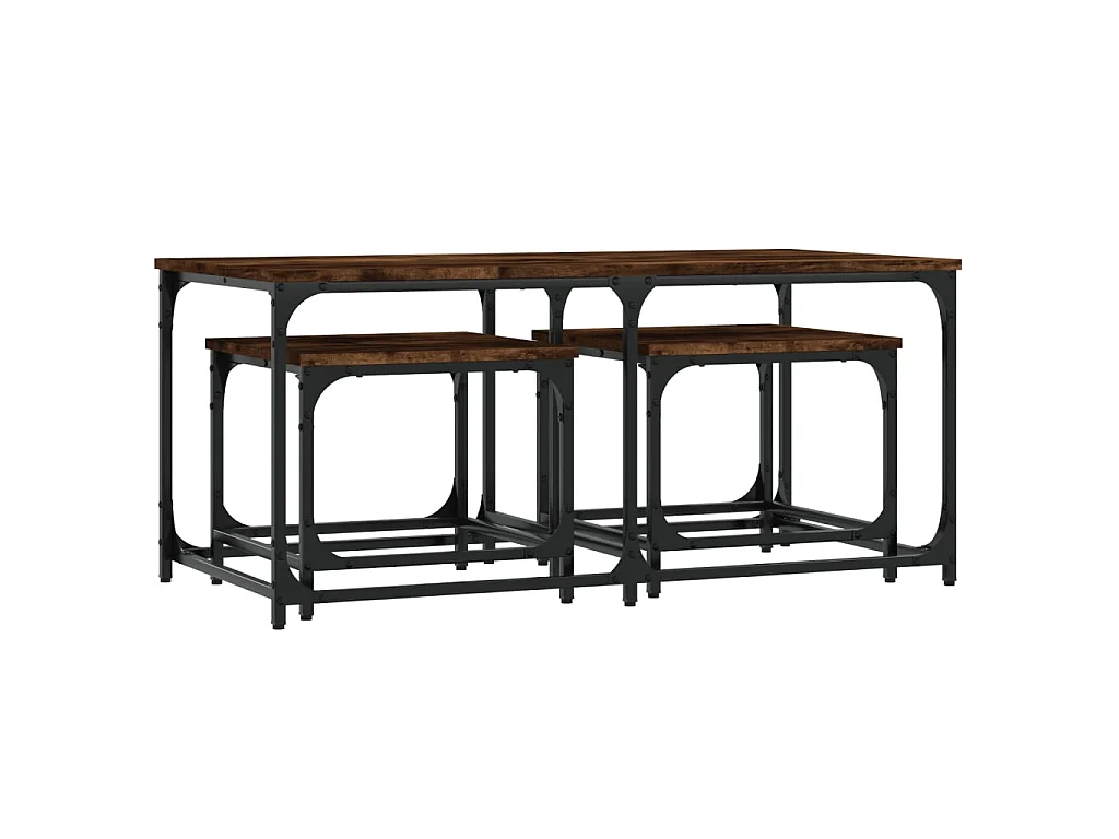 3er-Set Satztische Couchtische Räuchereiche Holzwerkstoff -MN20618