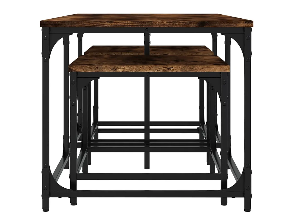 3er-Set Satztische Couchtische Räuchereiche Holzwerkstoff -MN20618