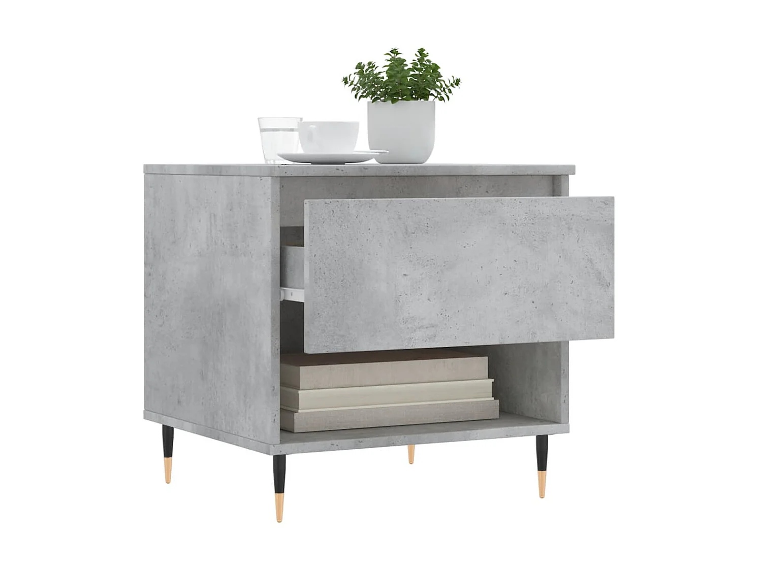 2er-Set Couchtische Beistelltisch Betongrau 50x46x50 cm Holzwerkstoff -MN76078