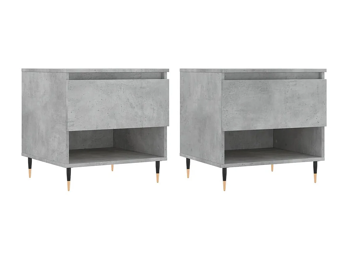 2er-Set Couchtische Beistelltisch Betongrau 50x46x50 cm Holzwerkstoff -MN76078