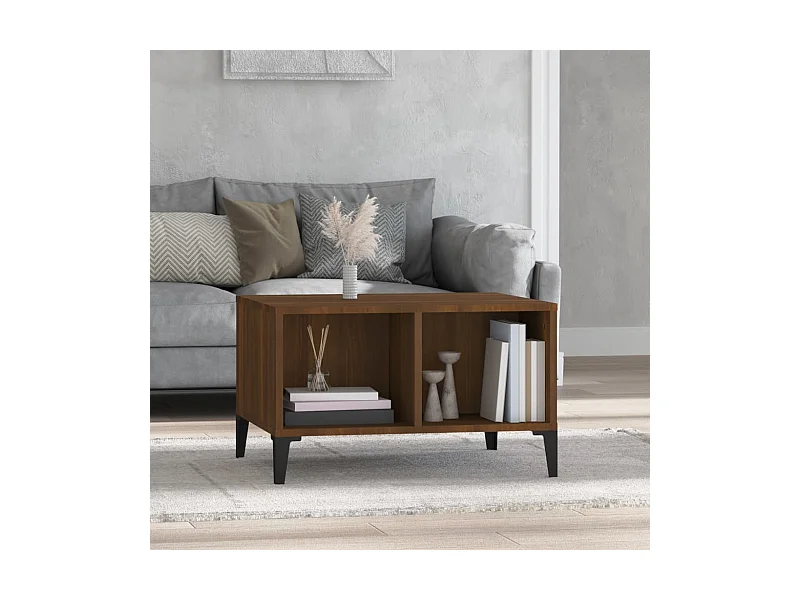 Couchtisch Braun Beistelltisch Eichen-Optik 60x50x36,5 cm Holzwerkstoff -MN89115