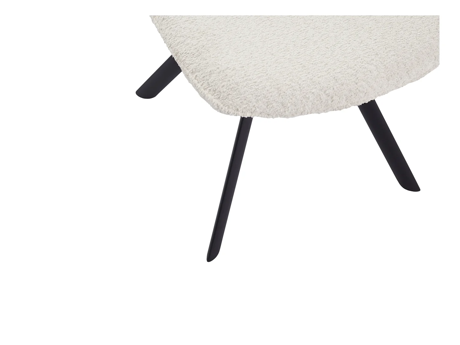 Stuhl 2er-Set - Bouclé-Stoff & schwarzes Metall - Weiß - DORNELA