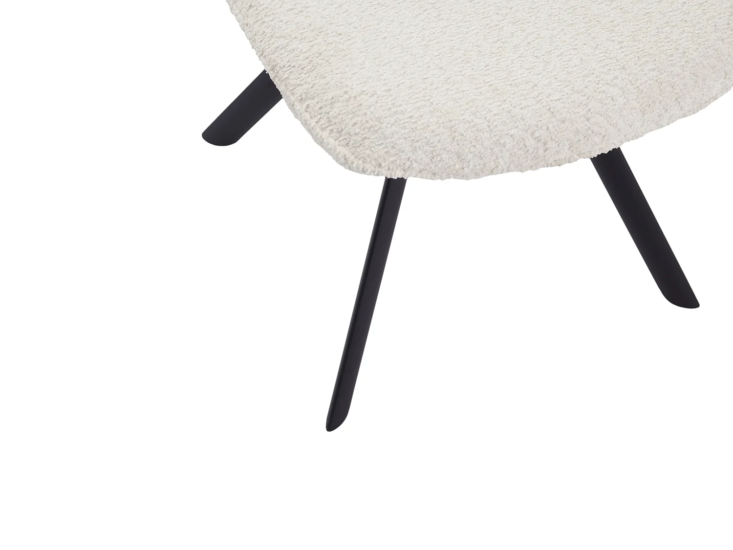 Lot de 2 chaises en tissu bouclette et métal noir - Blanc - DORNELA