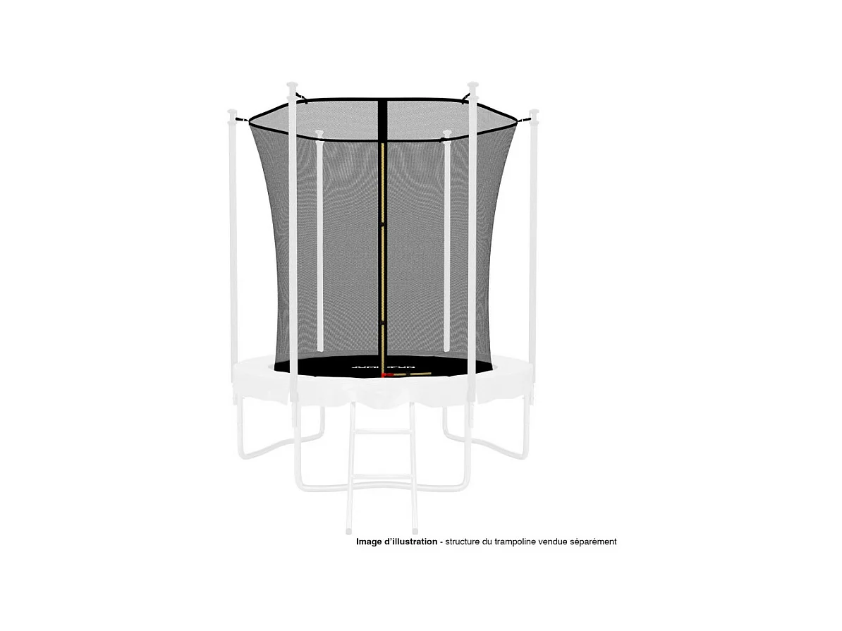 Filet intérieur de sécurité pour trampoline avec bouchons hauts de perches et ficelle : ø 6Ft/ 185 cm, 6 Perches