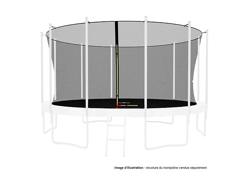 Filet intérieur de sécurité pour trampoline avec bouchons hauts de perches et ficelle : ø 14Ft/ 427 cm, 12 Perches