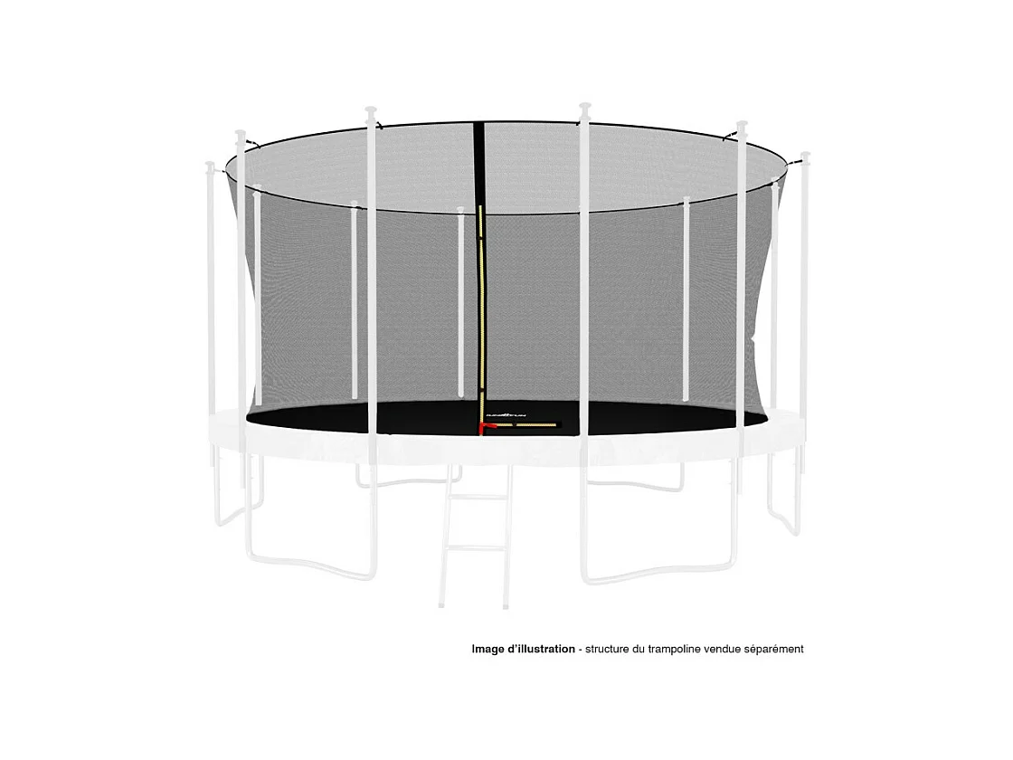 Filet intérieur de sécurité pour trampoline avec bouchons hauts de perches et ficelle : ø 14Ft/ 427 cm, 12 Perches