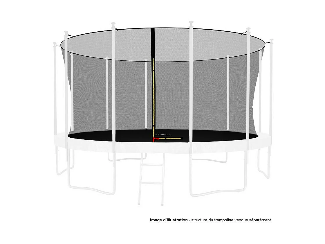 Filet intérieur de sécurité pour trampoline avec bouchons hauts de perches et ficelle : ø 14Ft/ 427 cm, 12 Perches