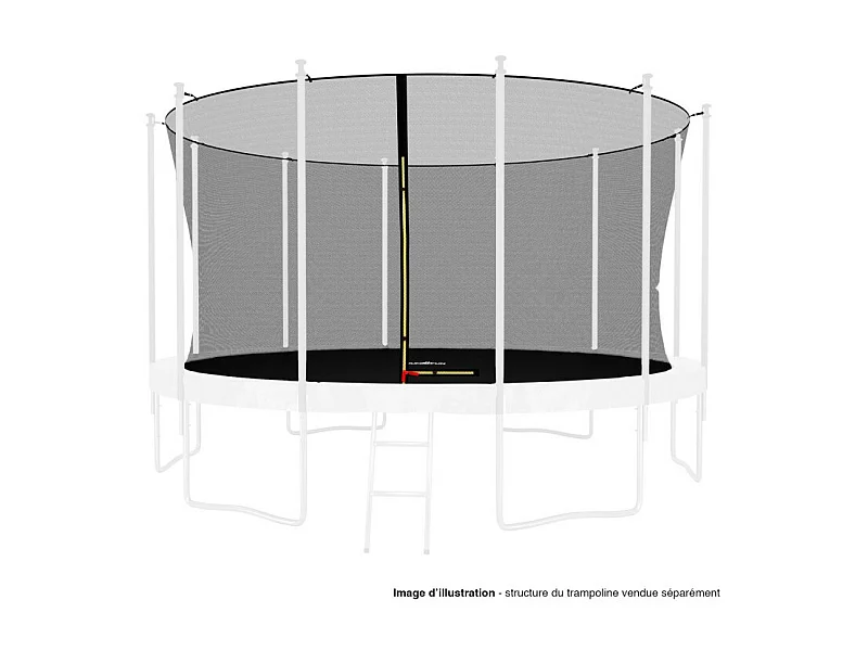 Filet intérieur de sécurité pour trampoline avec bouchons hauts de perches et ficelle : ø 13Ft/ 400 cm, 12 Perches