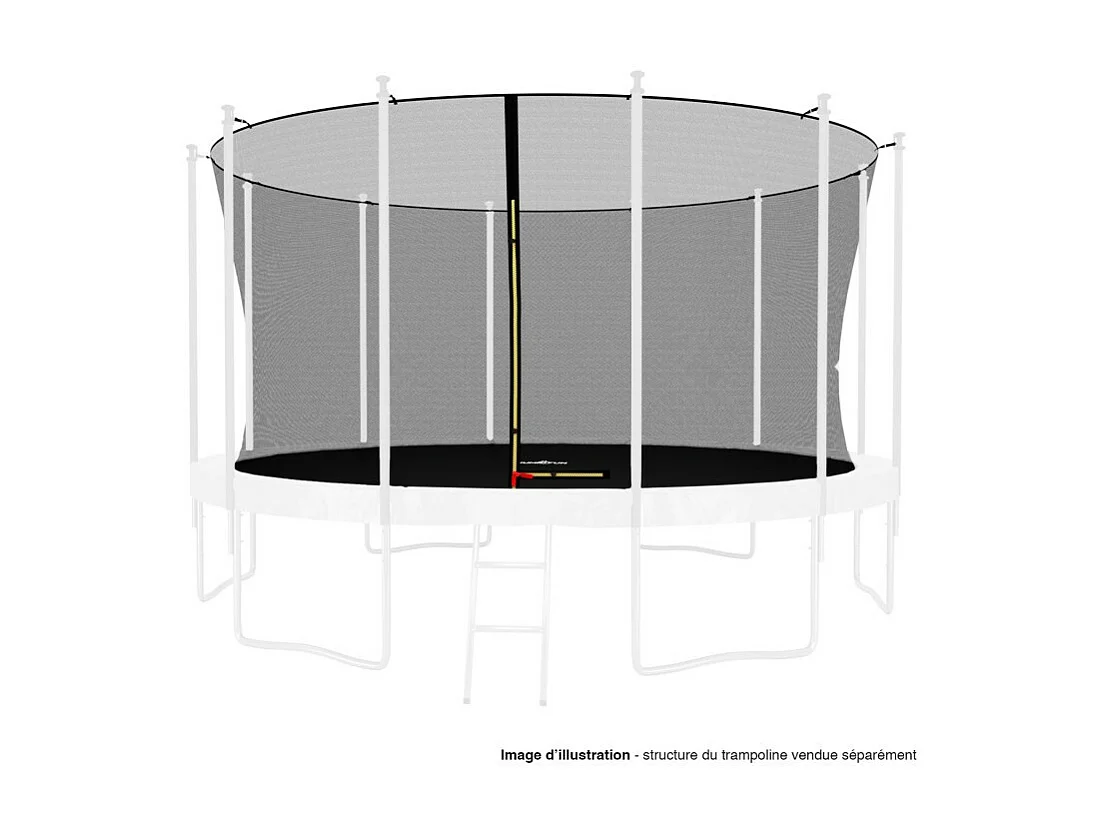 Filet intérieur de sécurité pour trampoline avec bouchons hauts de perches et ficelle : ø 13Ft/ 400 cm, 12 Perches
